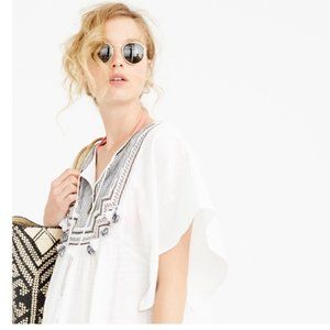 J CREW EMBROIDERED TASSEL BEACH TUNIC
